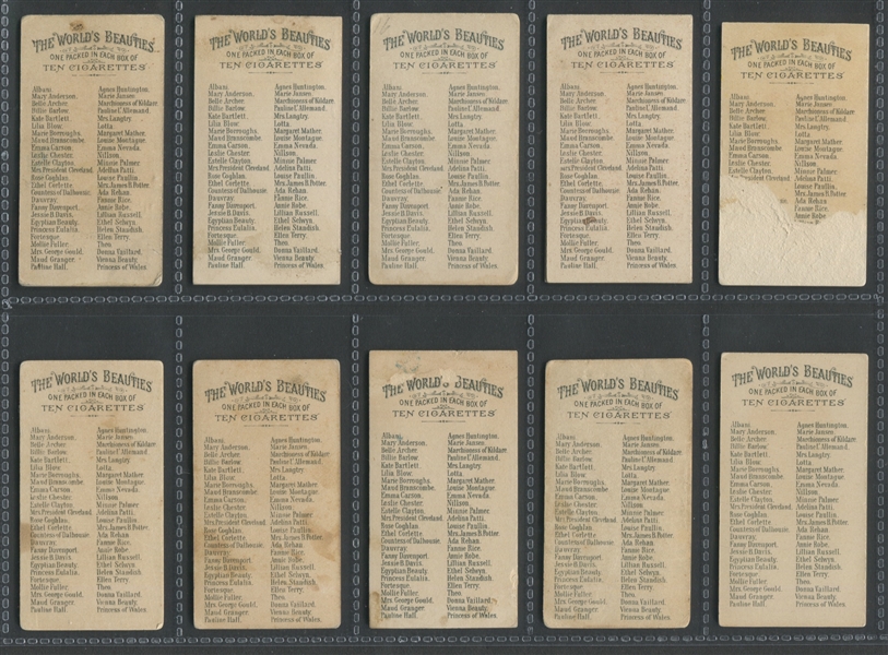N26 Allen & Ginter World's Beauties (1st Series) Partial Set (25/50) Cards