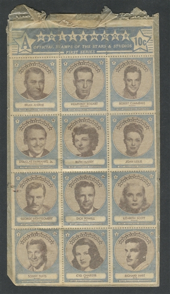 1947 Hollywood Stamps of the Stars Lot of (10) Sheets