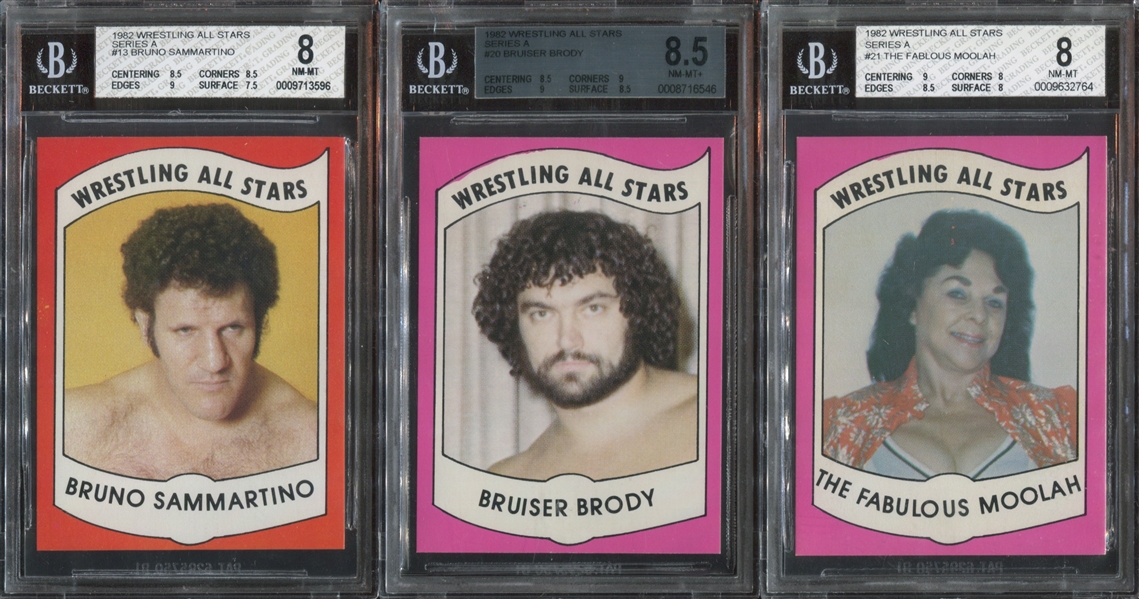 1982 Wrestling All-Stars Lot of (5) BVG High Grade Cards