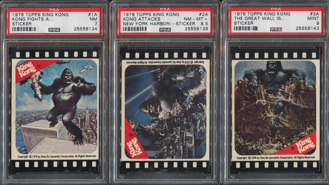 1976 Topps King Kong Sticker Set of (11) PSA-Graded Cards