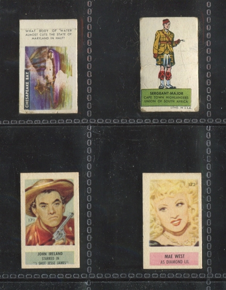 1949 Topps Lot of (4) Different Cards From (3) Different Issues