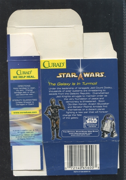 2002 Curad Band-Aids Star Wars Lenticular Box