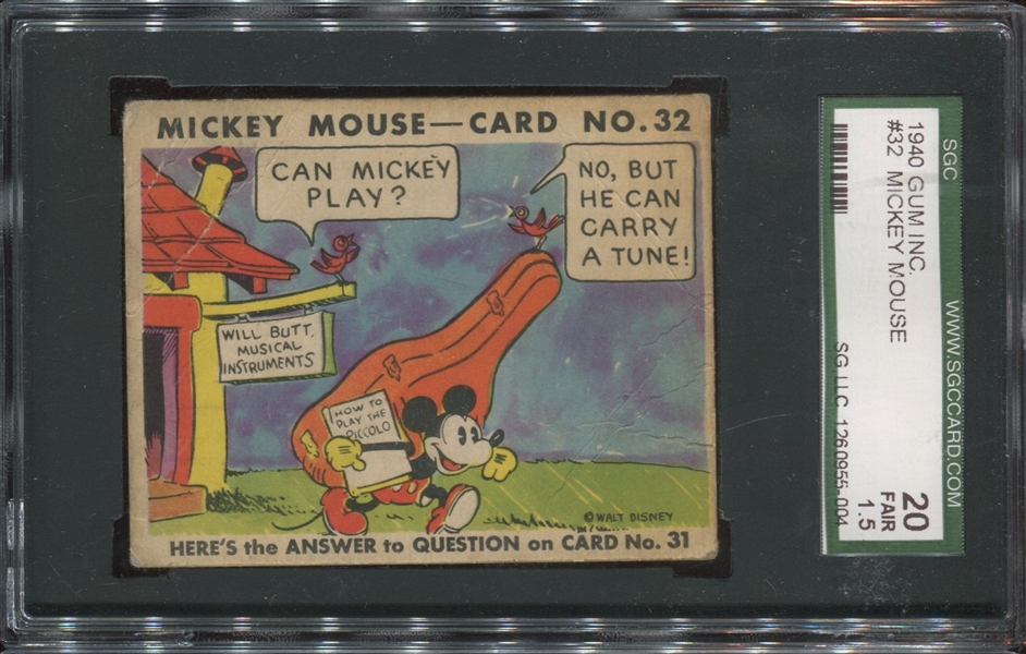 R89 Gum Inc Mickey Mouse #32 Can Mickey Play SGC-Graded