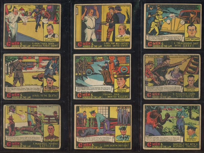 R60 Gum Inc G-Men and the Heroes of the Law Lot of (95) Cards