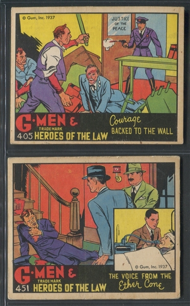 R60 Gum Inc G-Men and the Heroes of the Law 400-Series Lot of (2) Cards