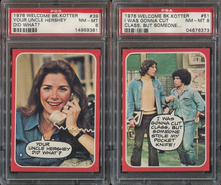 1976 Topps Welcome Back Kotter Lot of (2) PSA8 NM-MT Graded Cards