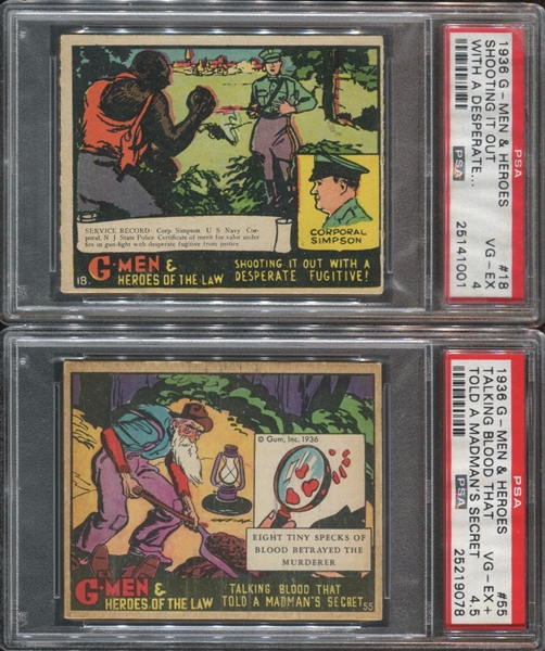 R60 G-Men & Heroes of the Law Lot of (2) PSA-Graded Cards