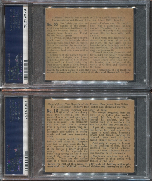 R60 G-Men & Heroes of the Law Lot of (2) PSA-Graded Cards