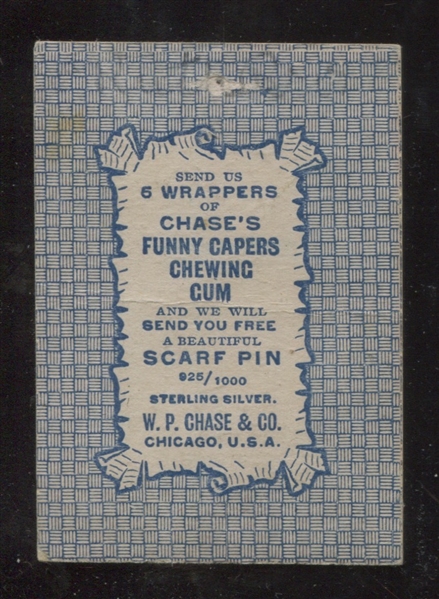 R-UNC Chase's Funny Capers Chewing Gum Riddle Type Card SCARCE