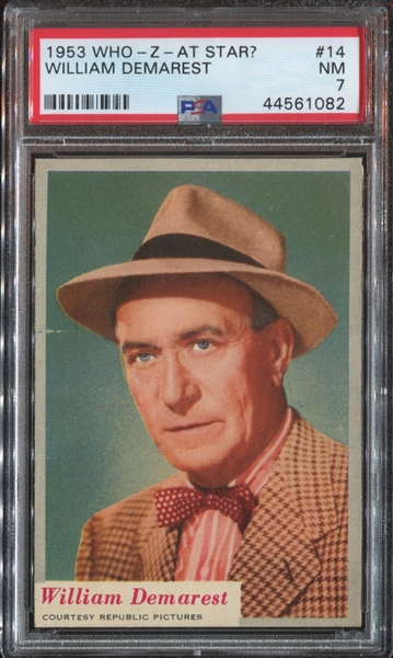 1953 Topps Who-Z-At Star? #14 William Demarest PSA7 NM