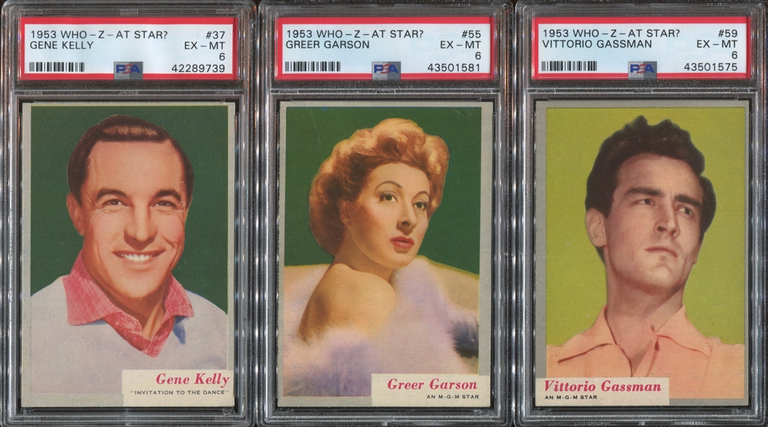1953 Topps Who-Z-At Star? Lot of (5) PSA6 EX-MT Cards