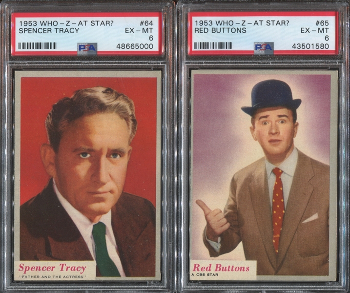 1953 Topps Who-Z-At Star? Lot of (5) PSA6 EX-MT Cards