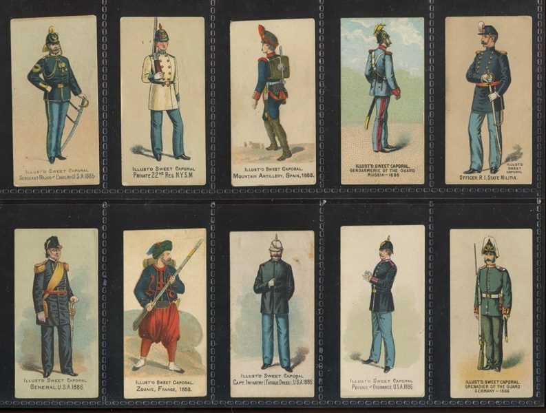 N224 Kinney Cigarettes Military Series Lot of (10) Cards