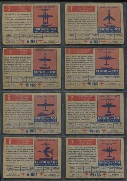 1952 Topps Wings Cards 1-100 Near Set (99/100)