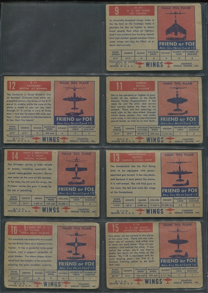 1952 Topps Wings Cards 1-100 Near Set (99/100)