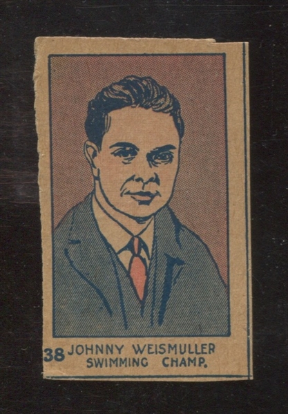 W512 Boxing-Celebrity-Baseball-Aviators Strip Card - Johnny Weismuller