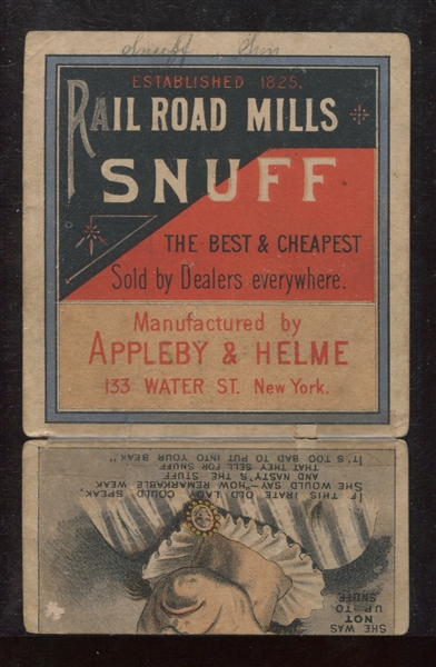 HM52 Rail Road Mills Snuff Mechanical Trade Card