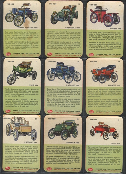1960's Post Cereal Antique Autos Lot of (79) Cards
