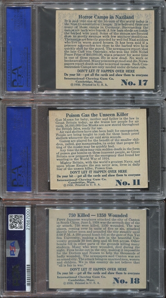 R44 International Chewing Gum Don't Let it Happen Over Here Lot of (3) PSA-Graded Cards