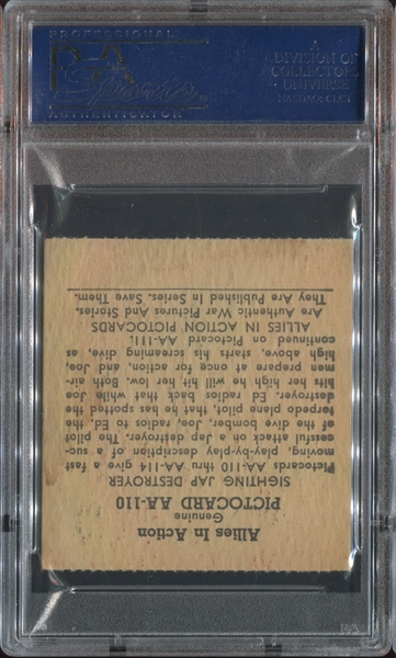 R11 W.H. Brady Allies in Action #AA-110 Sighting Japanese Destroyer PSA5 EX