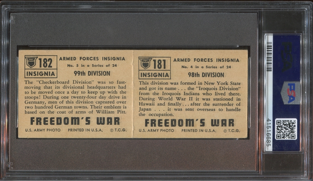 1950 Topps Freedom's War Lot of (5) PSA-Graded Panels
