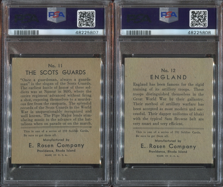 R139 E. Rosen Soldier Cards Lot of (7) PSA4 VG-EX Graded Cards