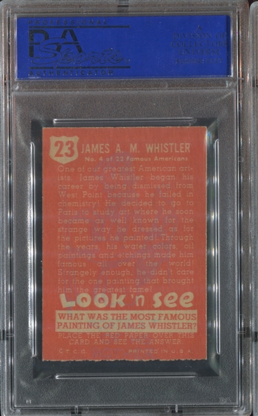 1952 Topps Look N' See #23 James A.M. Whistler PSA8 NM-MT