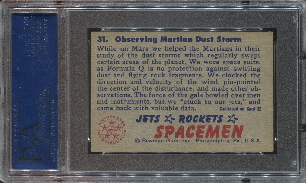 1951 Bowman Jets, Rockets, Spacemen #31 Observing Martian PSA7 NM