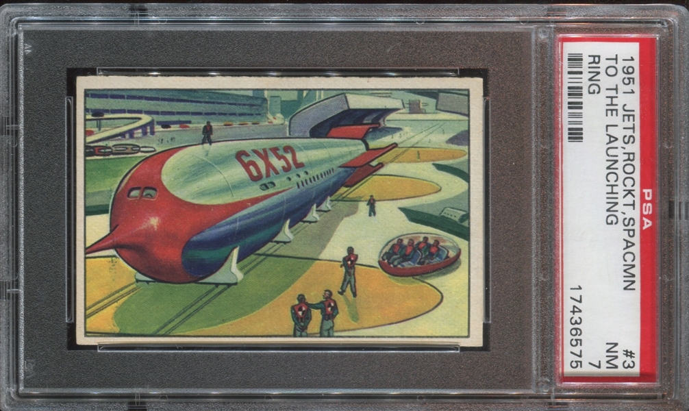 1951 Bowman Jets, Rockets, Spacemen #3 To the Launching Ring  PSA7 NM