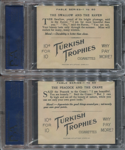 T57 Turkish Trophies Fable Series Lot of (4) PSA-Graded Cards