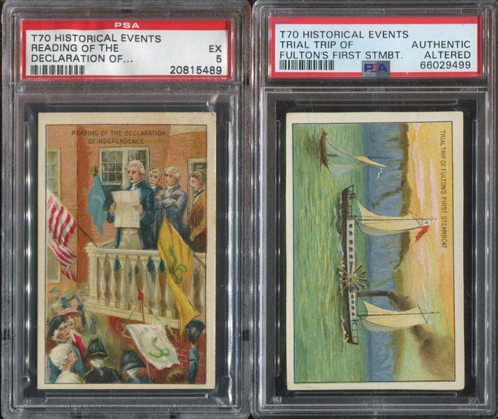 T70 Historical Events Lot of (2) PSA-Graded Type Cards