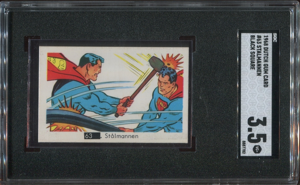 1968 Dutch Gum Card #63 Superman SGC3.5 VG+