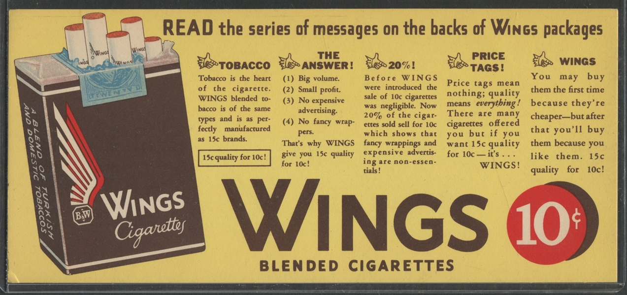 T87 Wings Cigarettes Airplanes Mixed Lot of (28) With Advertising Blotter