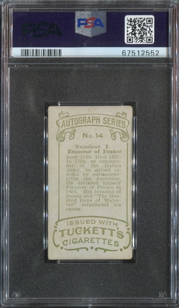 C113 Tuckett Cigarettes Autograph Series #14 Napoleon PSA3 VG