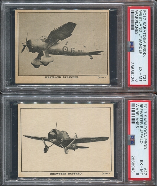 FC17 Saratoga Products Warplanes Lot of (4) PSA6 EX-MT Cards
