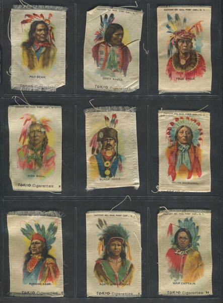 S67 Mixed Brand American Indian Portraits Lot of (53) Silks