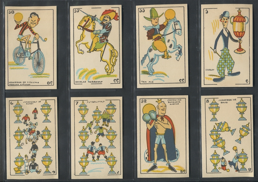 1930's Cine Manual Card Set of (48) Cards with Chaplin, Mix, Schmelling and More