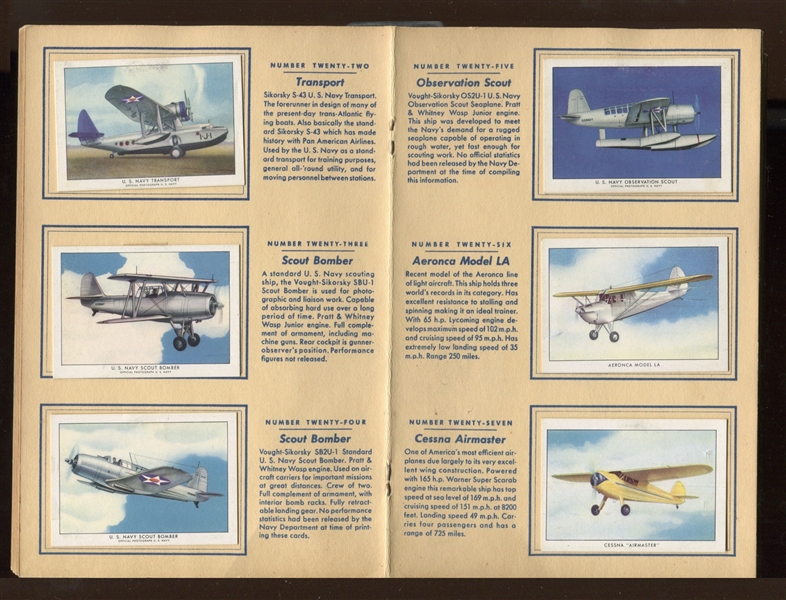T87 Wings Cigarettes Series A Complete Set of (50) in Album