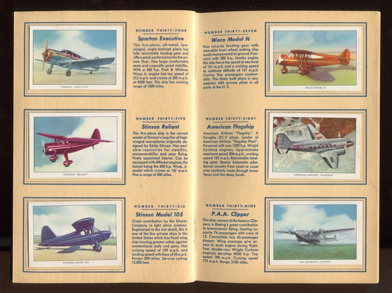 T87 Wings Cigarettes Series A Complete Set of (50) in Album