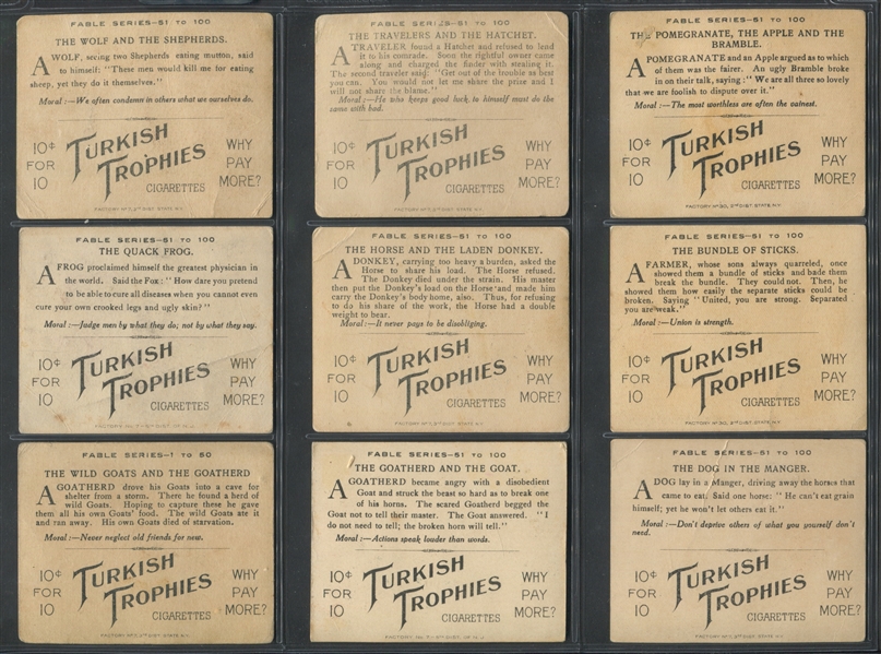 T57 Turkish Trophies Fable Series Lot of (51) Cards