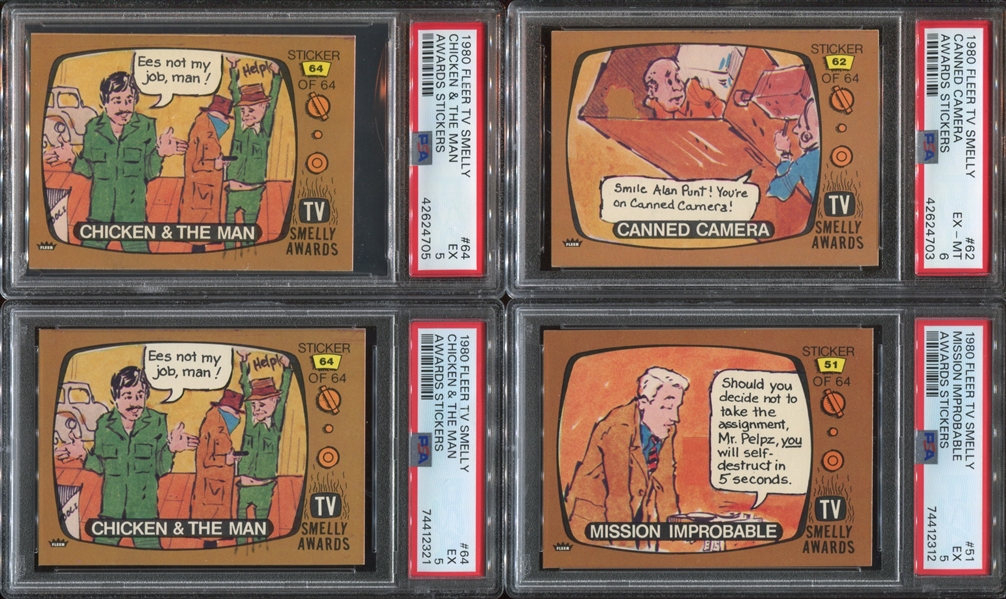 1980 Fleer TV Smelly Awards Lot of (25) PSA and SGC High Grade Cards