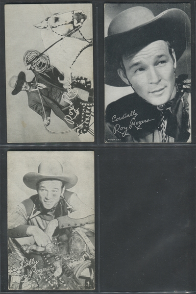 1950's Western Exhibits Lot of (27) Cards With Rogers, Landon and More