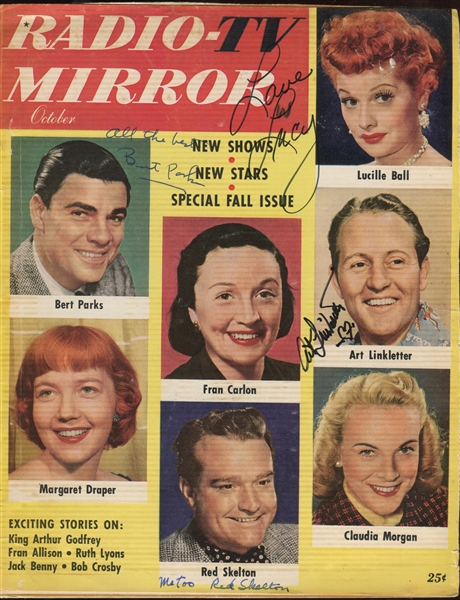 1950's Radio-TV Mirror Magazine Cover autograph by Lucille Ball and Others