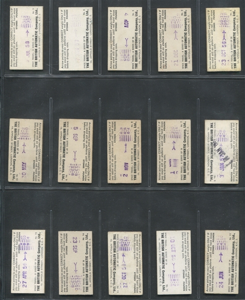 1960's British Automatic Company Space Travel Near Set (23/24) Weight Cards