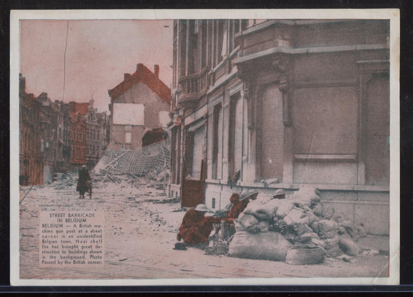 R175 Dietz Gum Today's War Pictures Street Barricade in Belgium