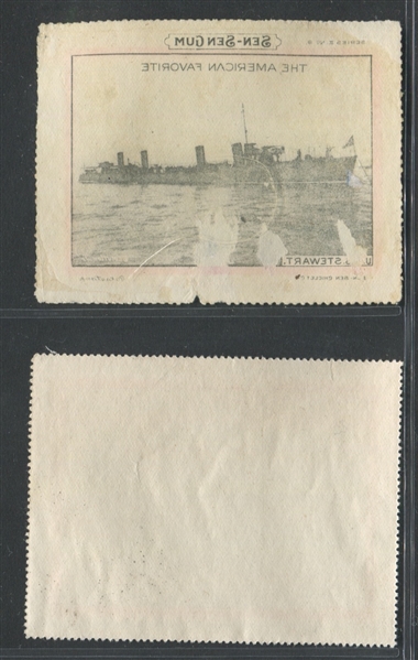 E289 Sen Sen Gum Battleships Lot of (2) Stamps