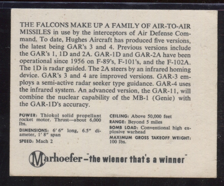 F176-2 Marhoefer Missiles Lot of (2) Cards