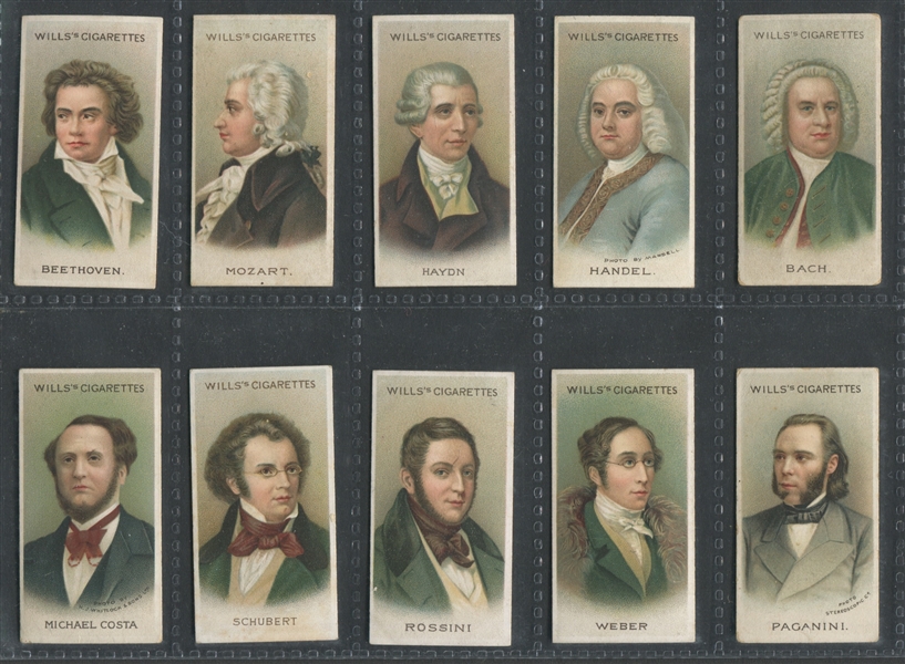 1912 Will's Cigarettes Musical Celebrities Complete Set of (50) Cards