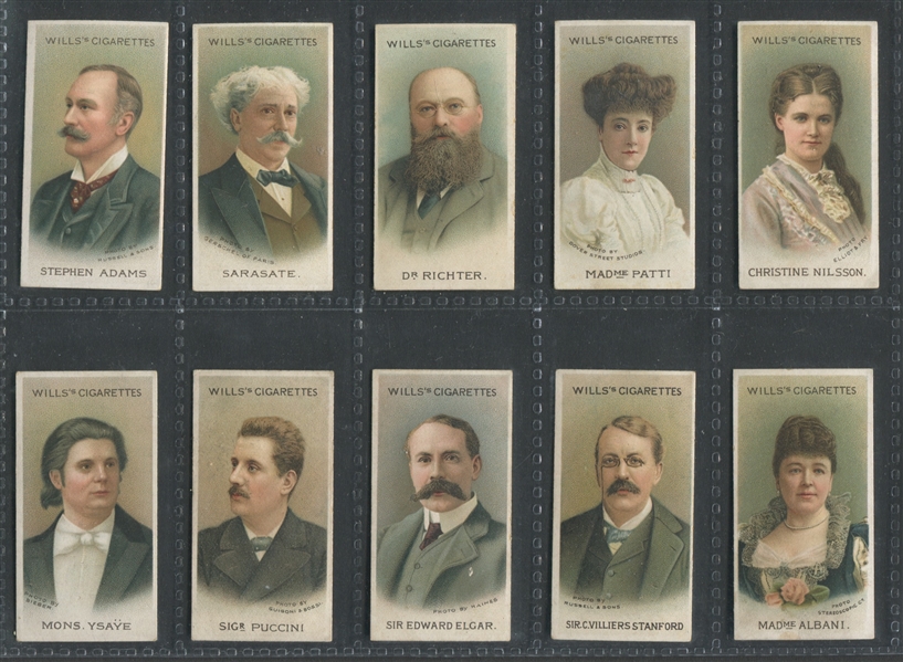 1912 Will's Cigarettes Musical Celebrities Complete Set of (50) Cards