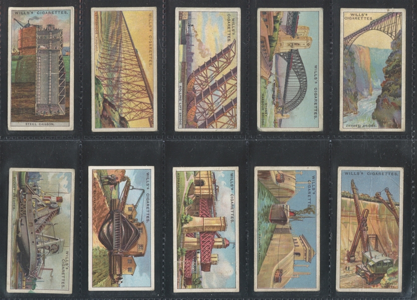 1927 Will's Cigarettes Engineering Wonders Complete Set of (50) Cards